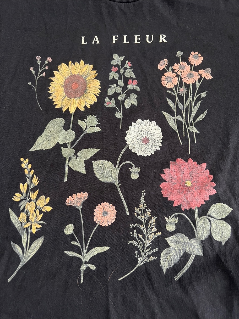 Fifth Sun La Fleur TShirt Black Size Large